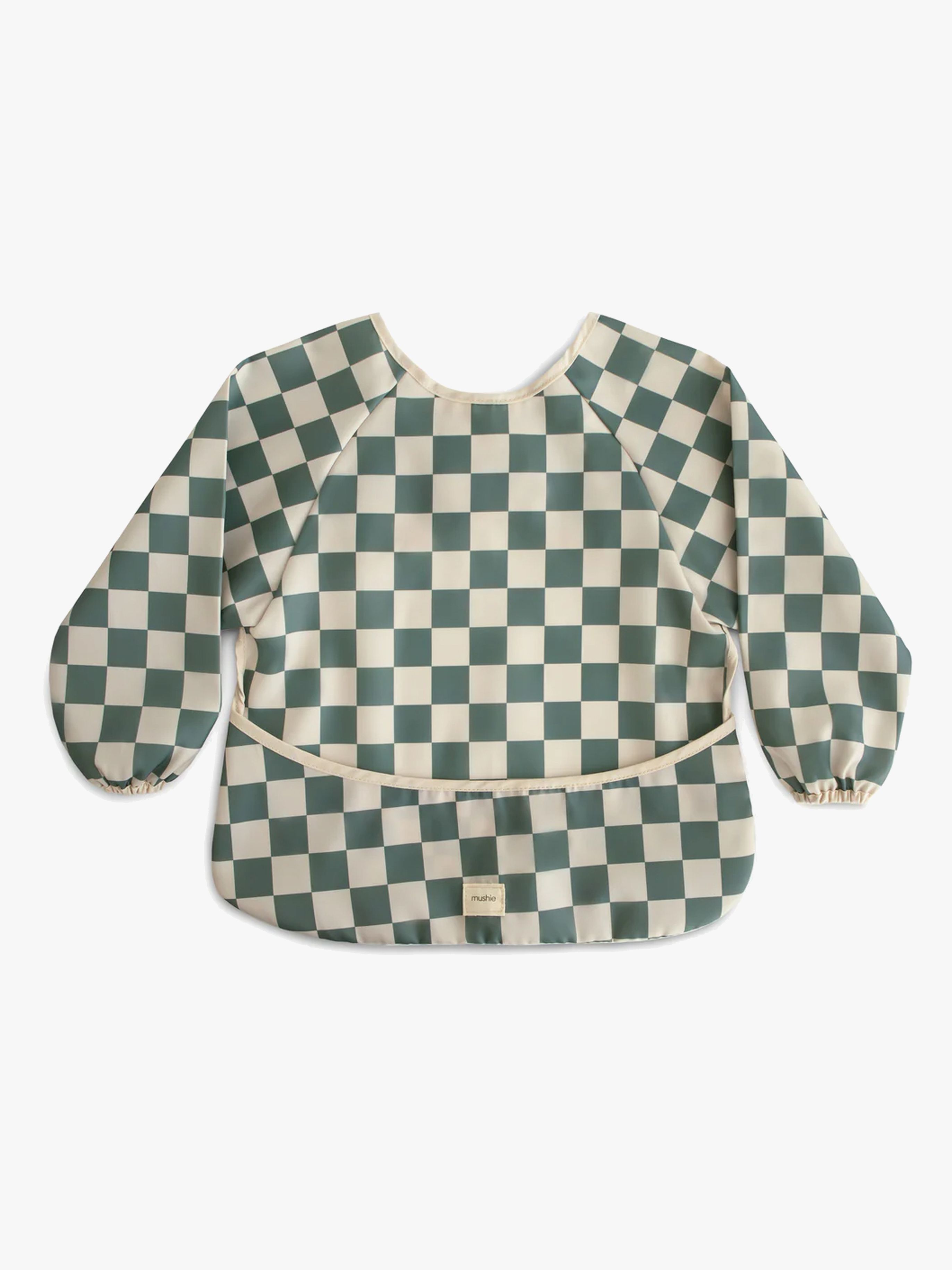 Mushie Långärmad Haklapp, Olive Check