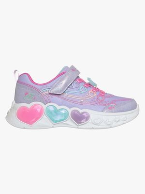 Skechers Enchanted Heart Blinkande Sneakers, Lila