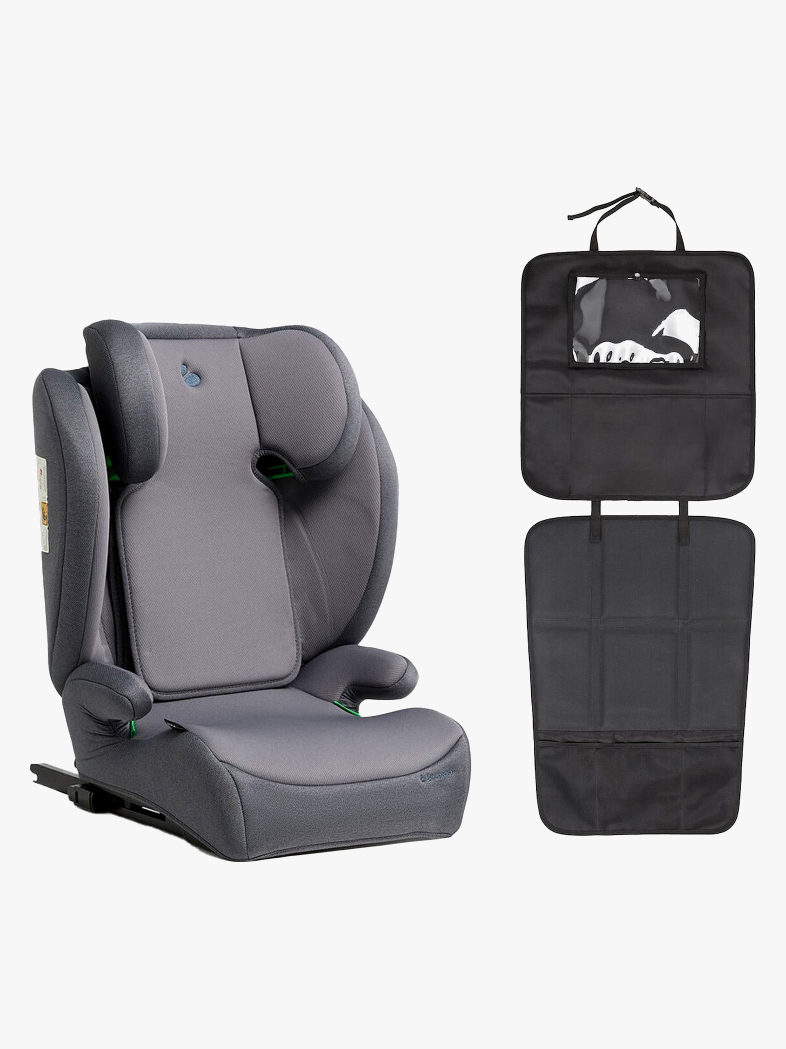 Beemoo Ride i-Size Bältesstol ISOFIX inkl. 3-in-1 Sparkskydd, Mineral Grey/Black