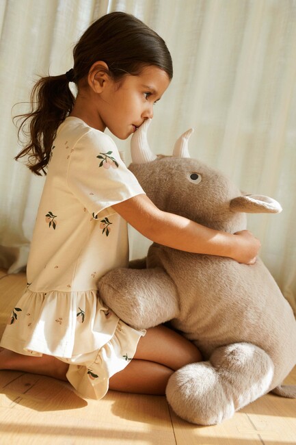 LIEWOOD Barnaby Noshörning Gosedjur 30 cm, Stone Beige