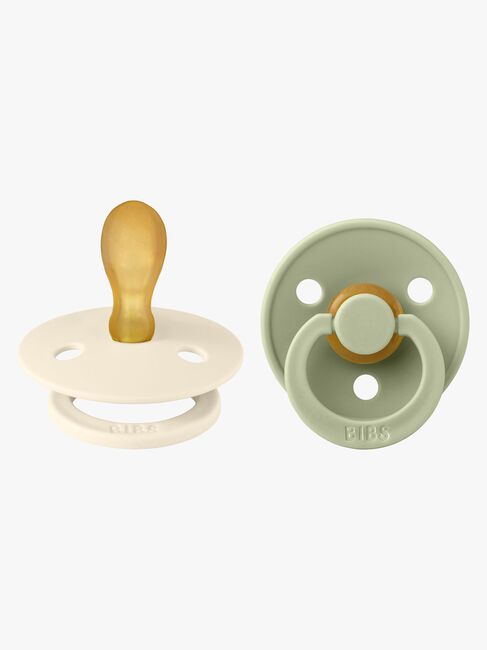 BIBS Colour Napp 2-pack Latex Stl 2 Symmetrisk, Ivory/Sage