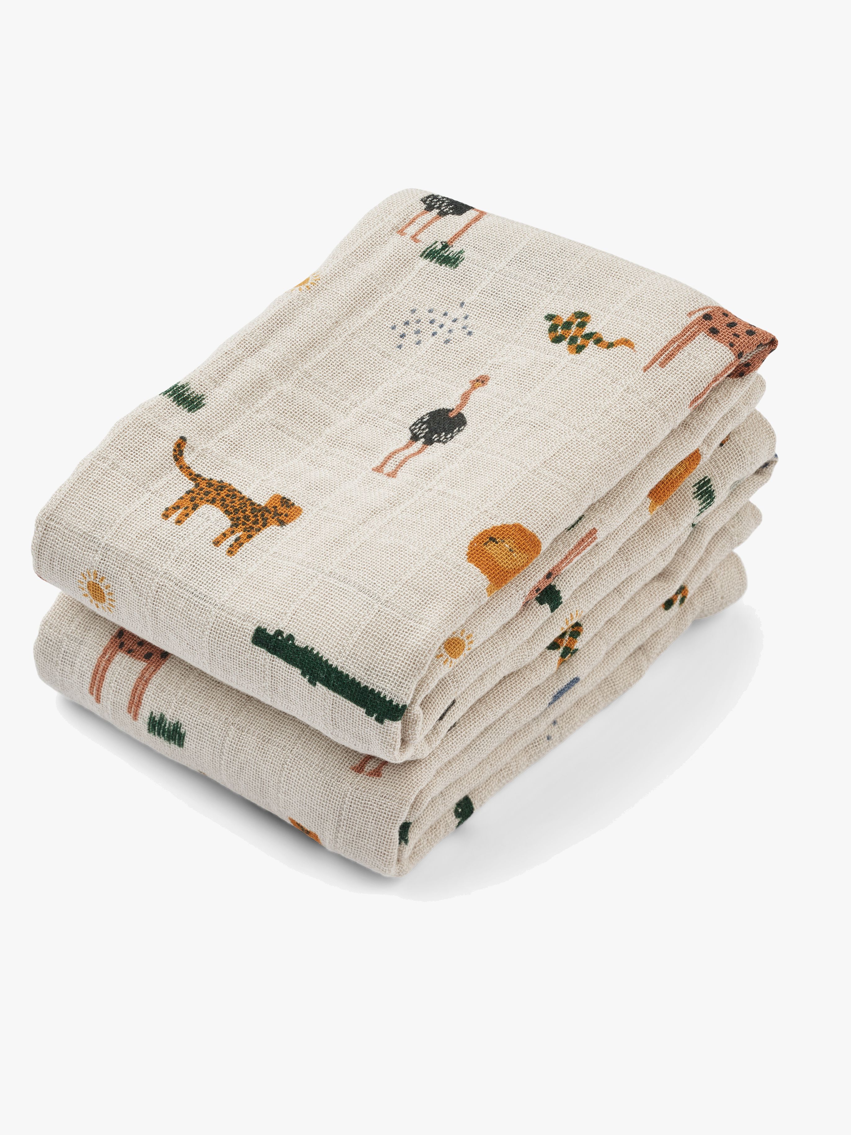 LIEWOOD Lewis Muslinfilt 2-Pack, Safari/Sandy