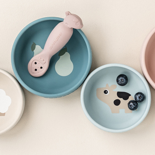 Done By Deer Dotti Silikon Skål 2-Pack, Blue