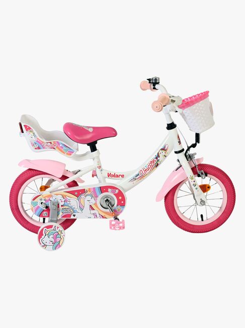 Volare Unicorn Cykel 12 Tum, Vit