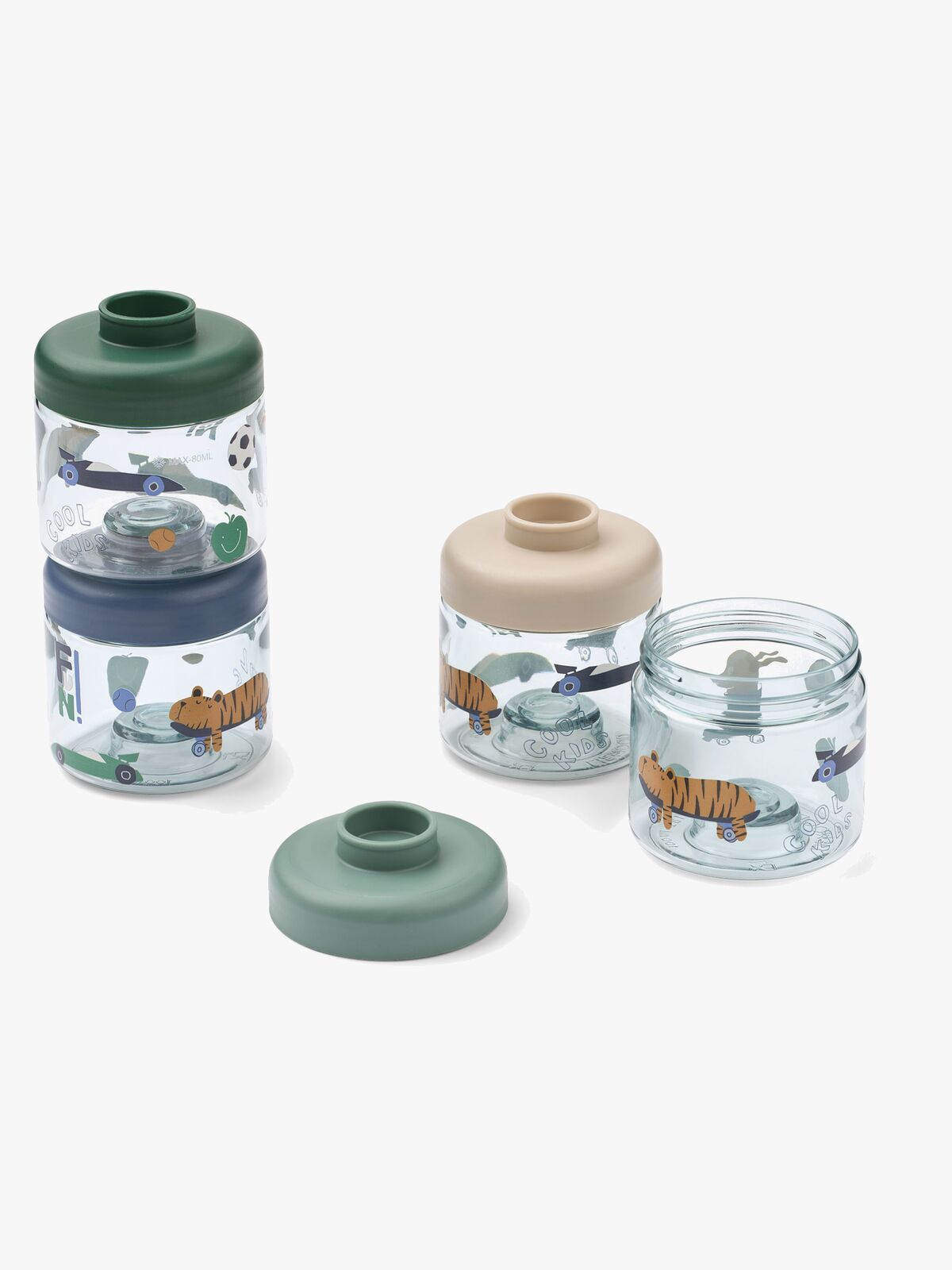 LIEWOOD Dominique Tritan Snackslådor 100 ml 4-Pack, Fun/Beach Blue