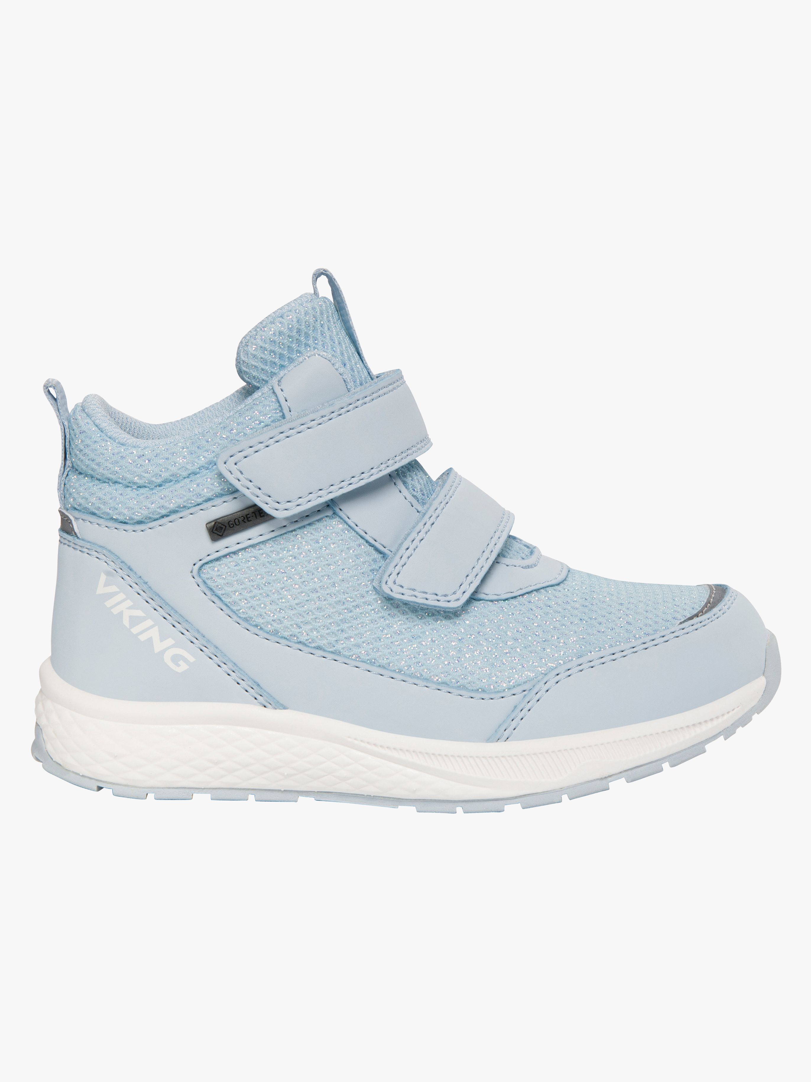Viking Bouncy Glitter Mid 2V GTX Sneakers, Light Blue, 25