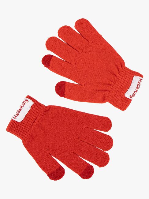 Hello Kitty Mössa och Vantar, Vit/Röd