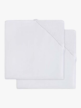Jollein Dra-på-lakan 2-pack Bomullsjersey 60x120cm, Vit