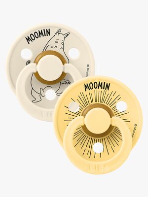 BIBS x Moomin Colour Sut Mumitrolden 2-pak Latex Størrelse 2, Ivory/Pale Butter