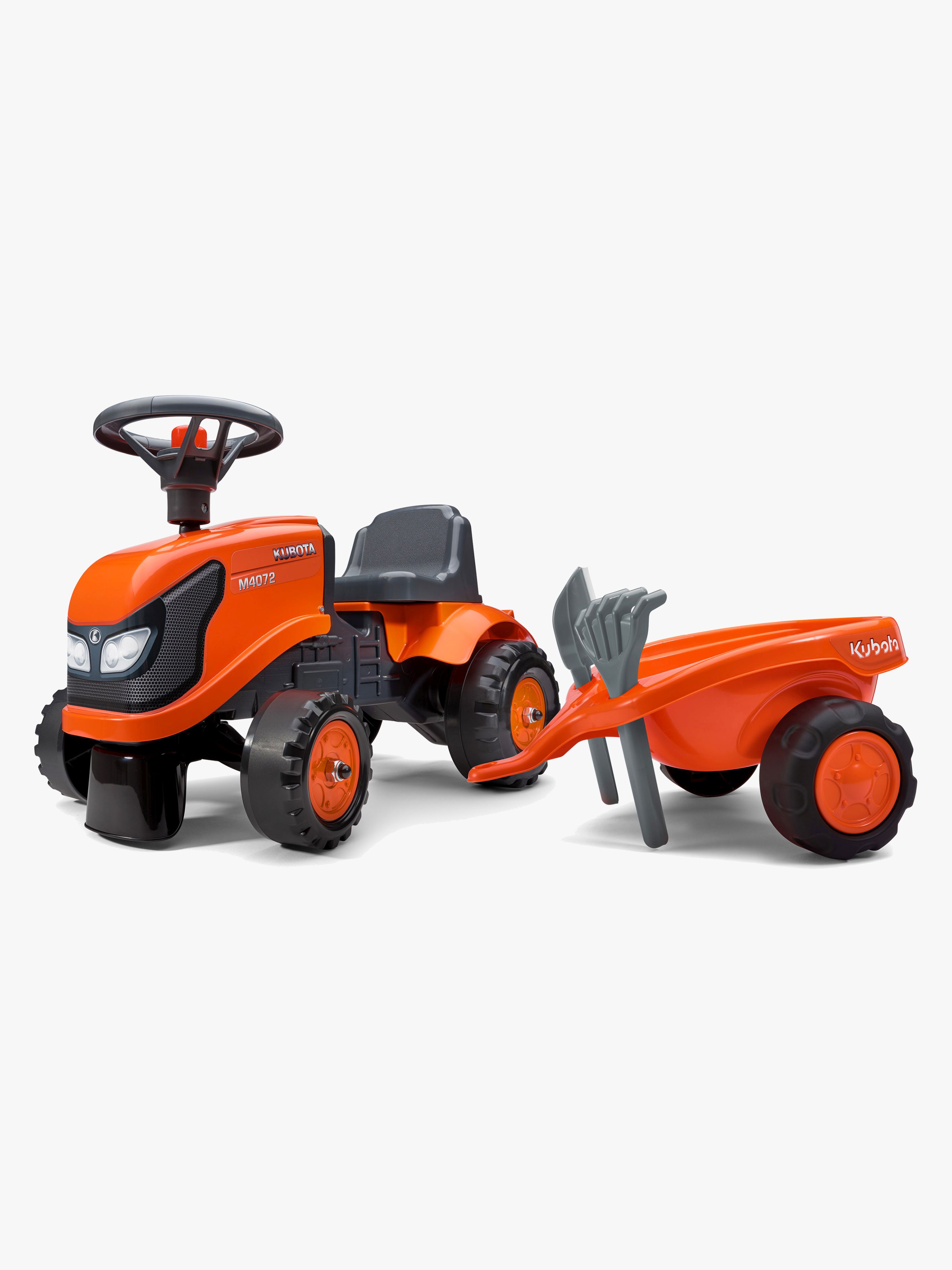 Falk Gåbil Traktor Baby Kubota med Släp & Tillbehör