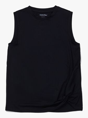 Hyperfied Jersey Knot Tank Top, Anthracite
