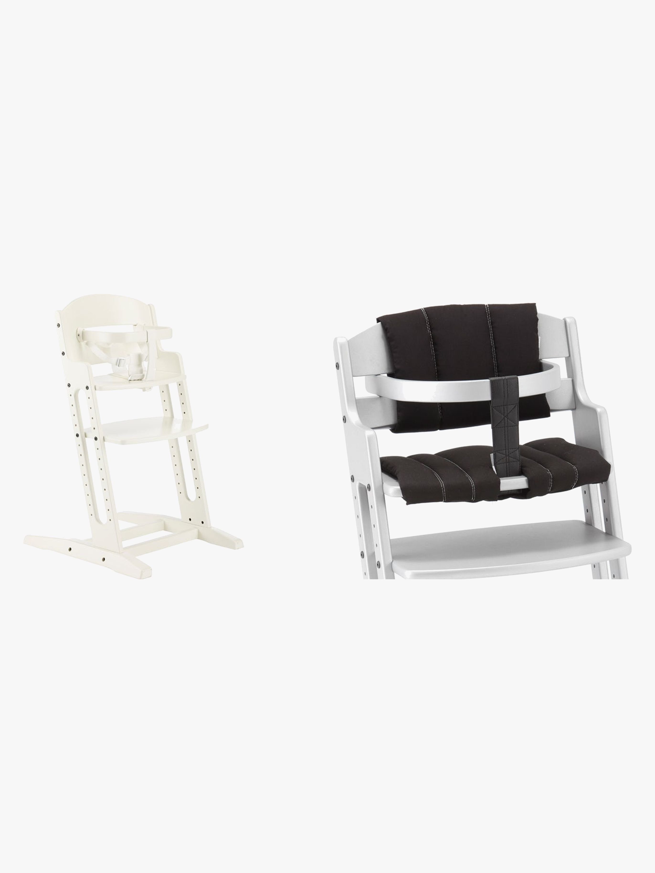 BabyDan Danstolen Matstol, Vit + Matstolsdyna, Svart