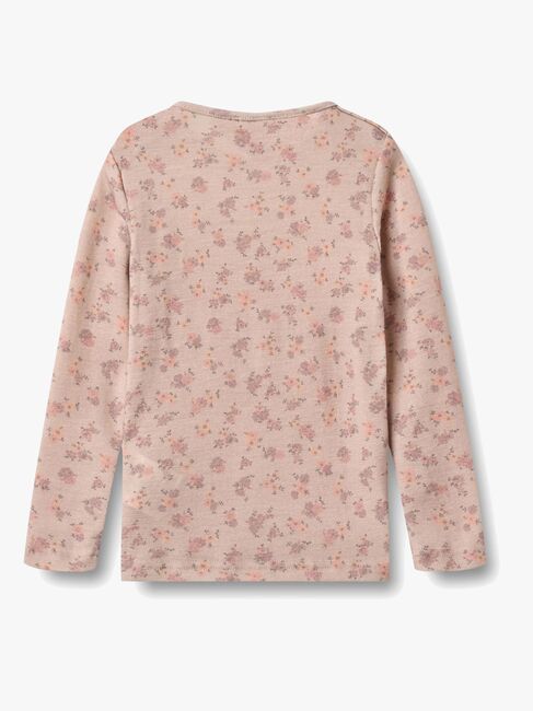 Wheat Alfie Långärmad Topp Merinoull, Lilac Flowers