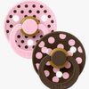 BIBS Studio Colour Polka Napp 2-Pack Latex Stl 2, Baby Pink/Mocha