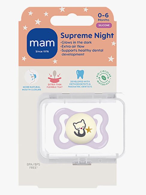 MAM Supreme Night Napp Silikon 0-6m, Rosa