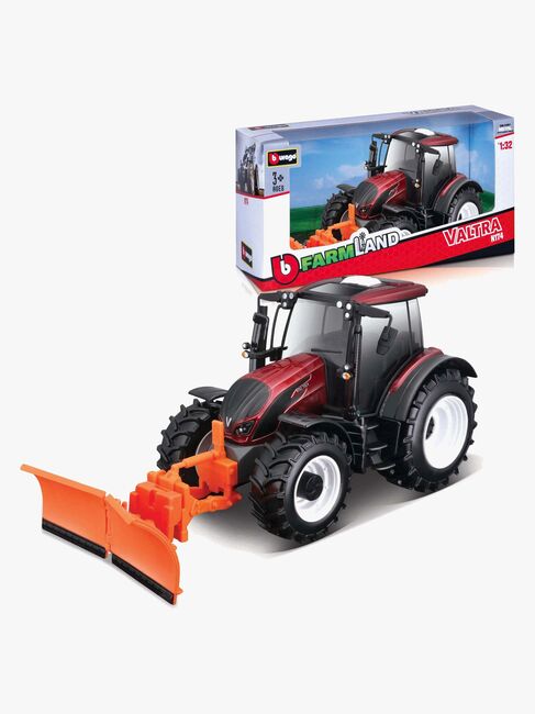 Bburago 1:32 Valtra Farm Traktor N174 med Snöplog