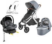 UPPAbaby VISTA V2 Duovagn inkl. Beemoo Route Babyskydd & Bas, Gregory Blue/Mineral Grey