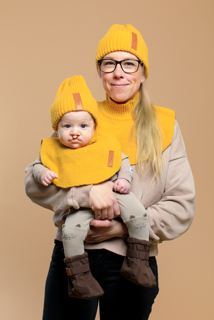 BabyMocs Stickad Mössa, Gul