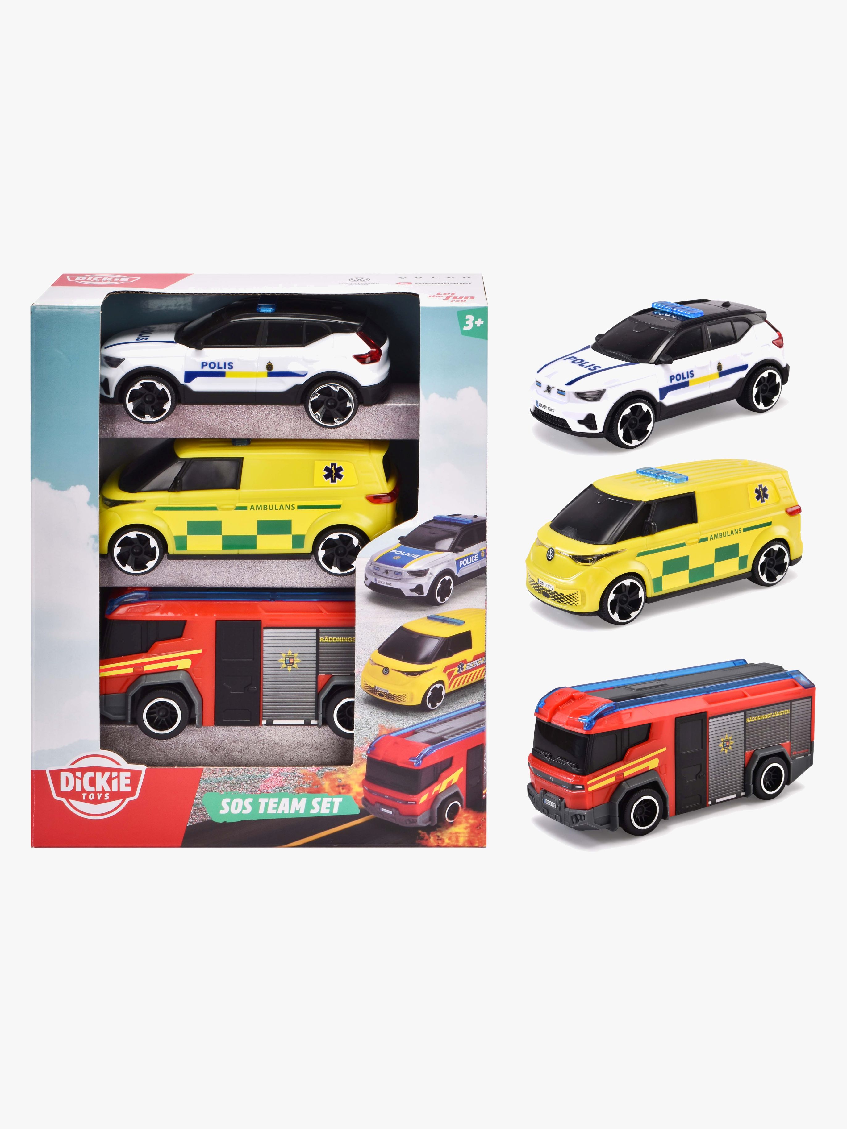 Dickie Toys Svenska Räddningsfordon 3-Pack