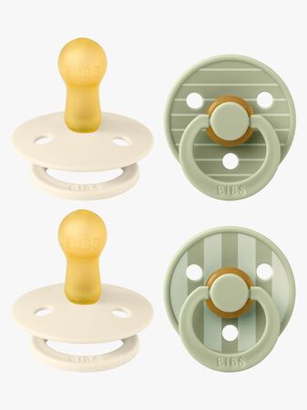 BIBS Studio Colour Napp 4-Pack Latex Stl 2, Pin Ivory Vanilla/Pin Sage