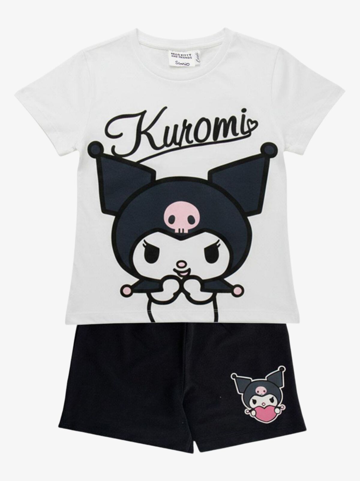 Hello Kitty Kuromi T-shirt & Shorts Set, Vit