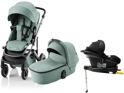 Britax Smile 5Z Duovagn inkl. Beemoo Route Babyskydd & Bas, Jade Green/Black Stone