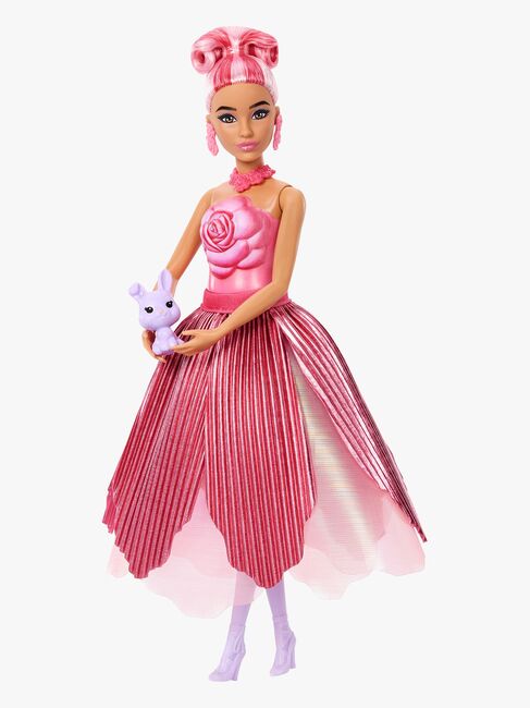 Barbie Petal Pop Flower Surprise Docka Ros, Röd