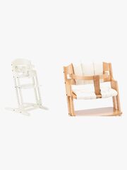 BabyDan Danstolen Matstol, Vit + Matstolsdyna, Beige