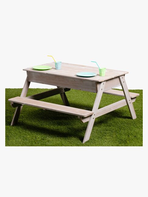 Woodlii Picknickbord med sandlådeöverdrag, Vit