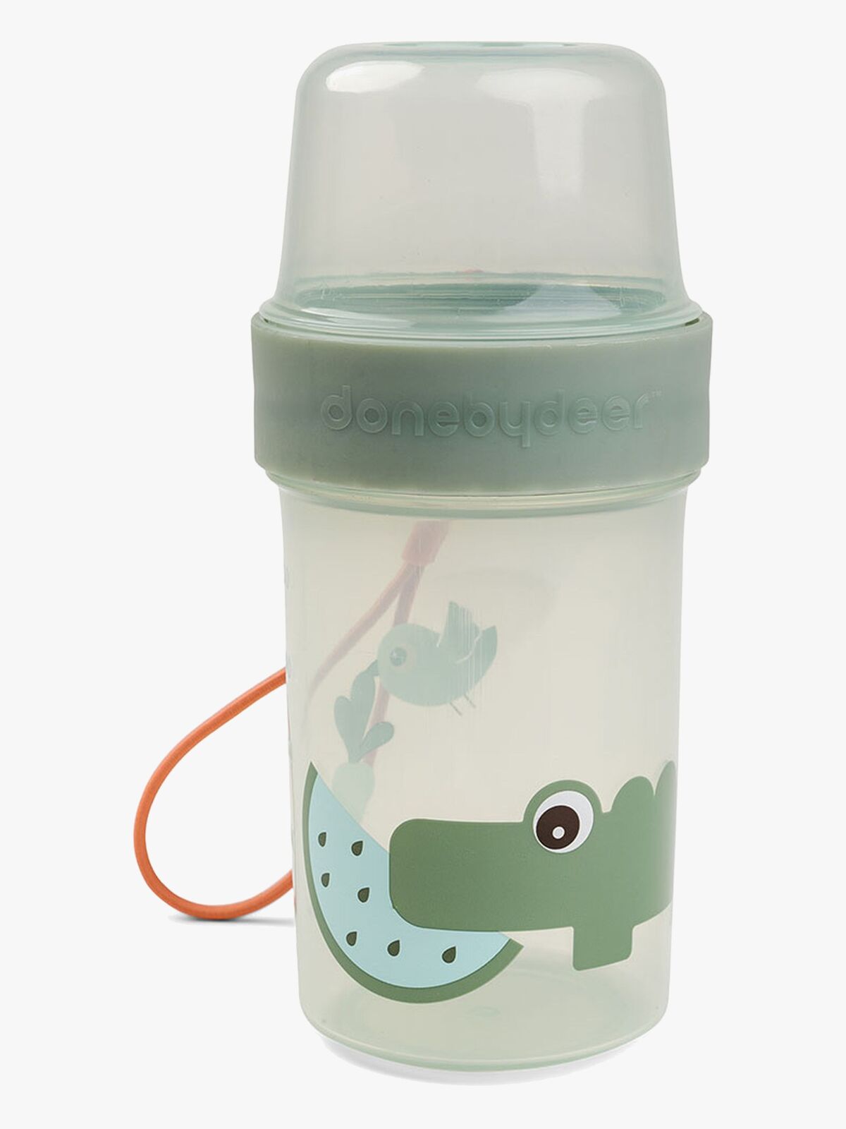 Done By Deer Croco To Go Two-Way Snacksbehållare, Green