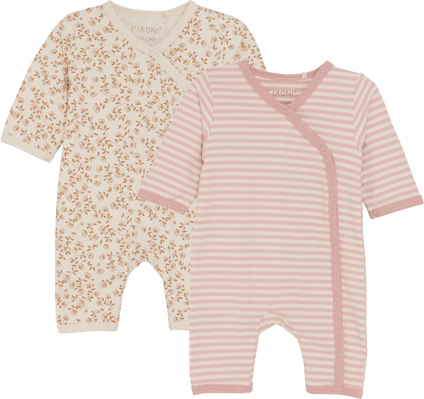 Fixoni Prematur Pyjamasar 2-Pack Stl 32 Rosa