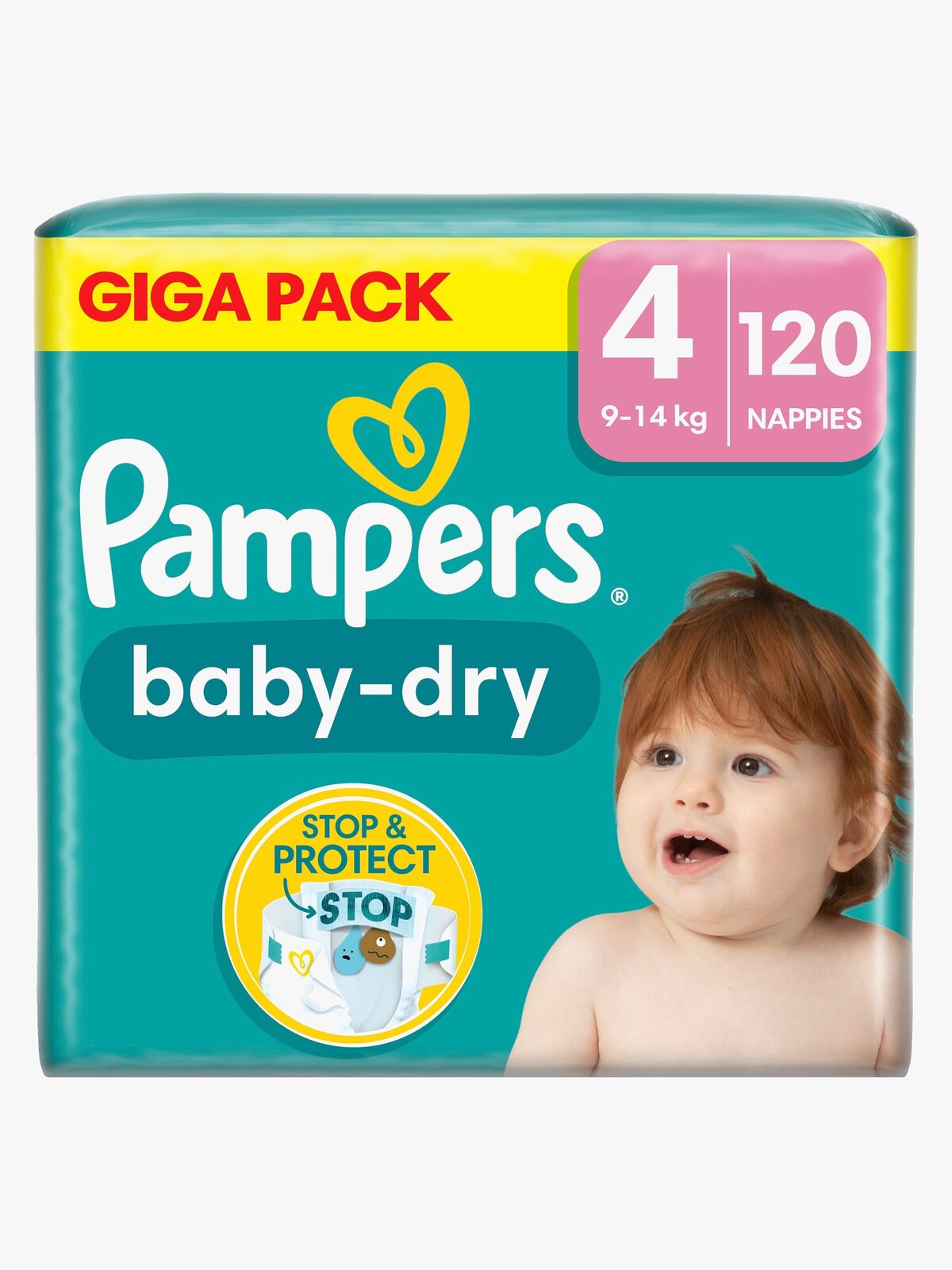 Pampers Baby-Dry Blöjor Stl 4 9-14 kg 120-pack