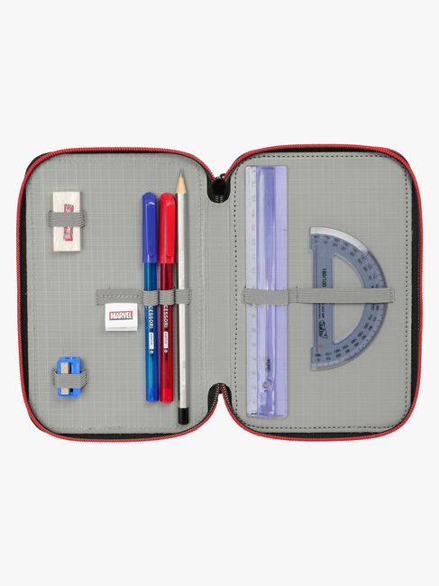 Marvel Spider-Man Miles Morales  Fyllt Trippelpennfodral 37 Delar, Svart