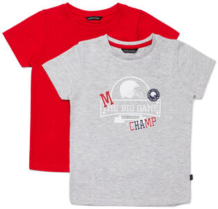 Luca & Lola San Marino T-Shirt 2-pack, Grey/Red