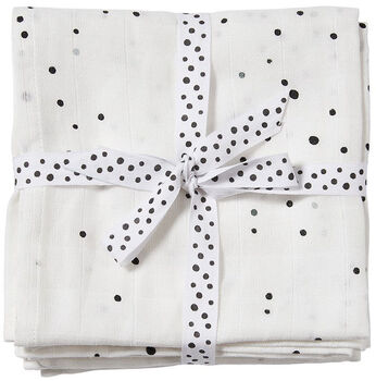 Done By Deer Muslinfilt Dreamy Dots 2-pack, White