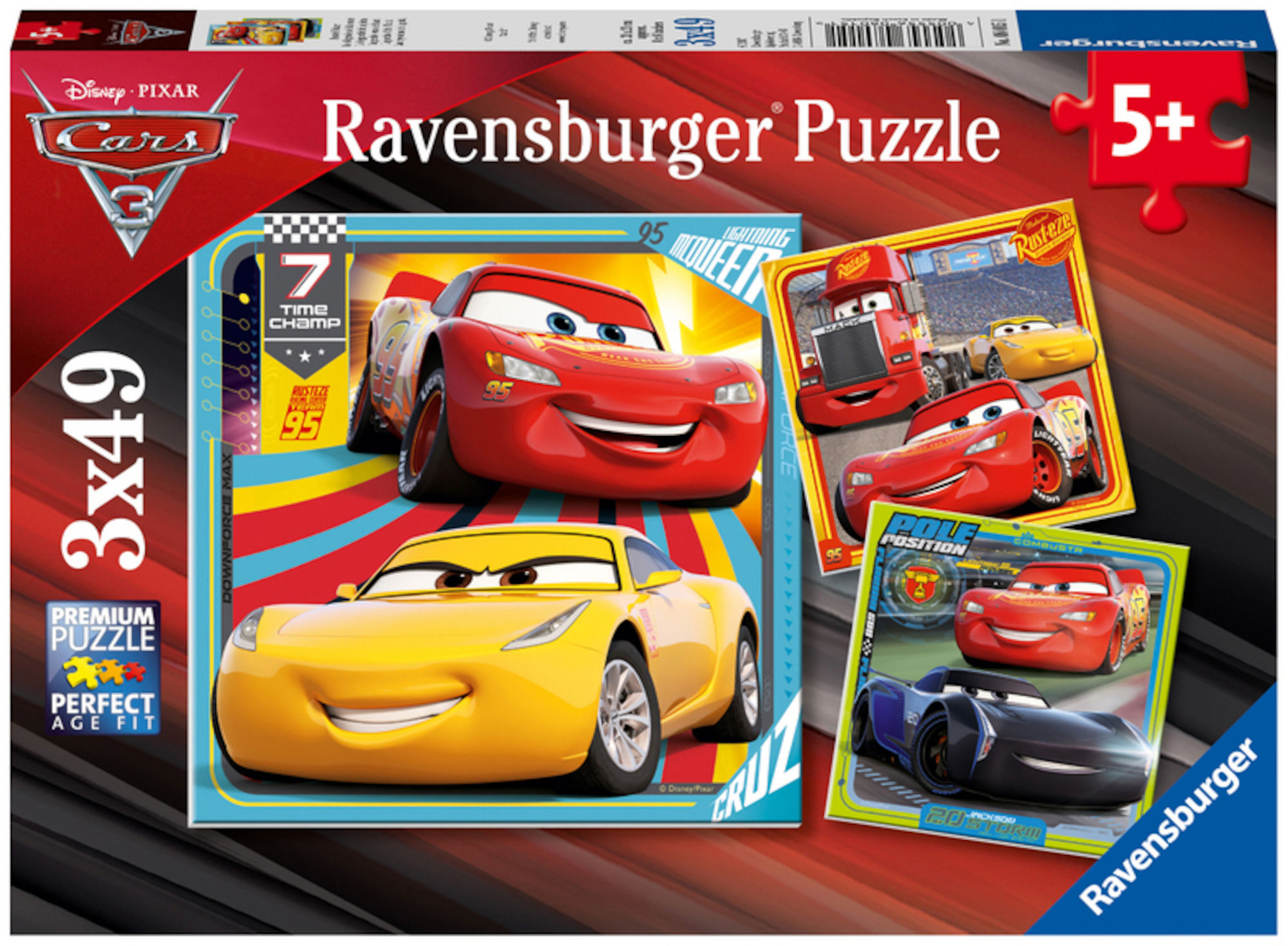 Ravensburger Disney Cars 3 Pussel 3×49 Bitar