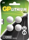 GP Batterier Knappcell Litium CR2032 4-pack