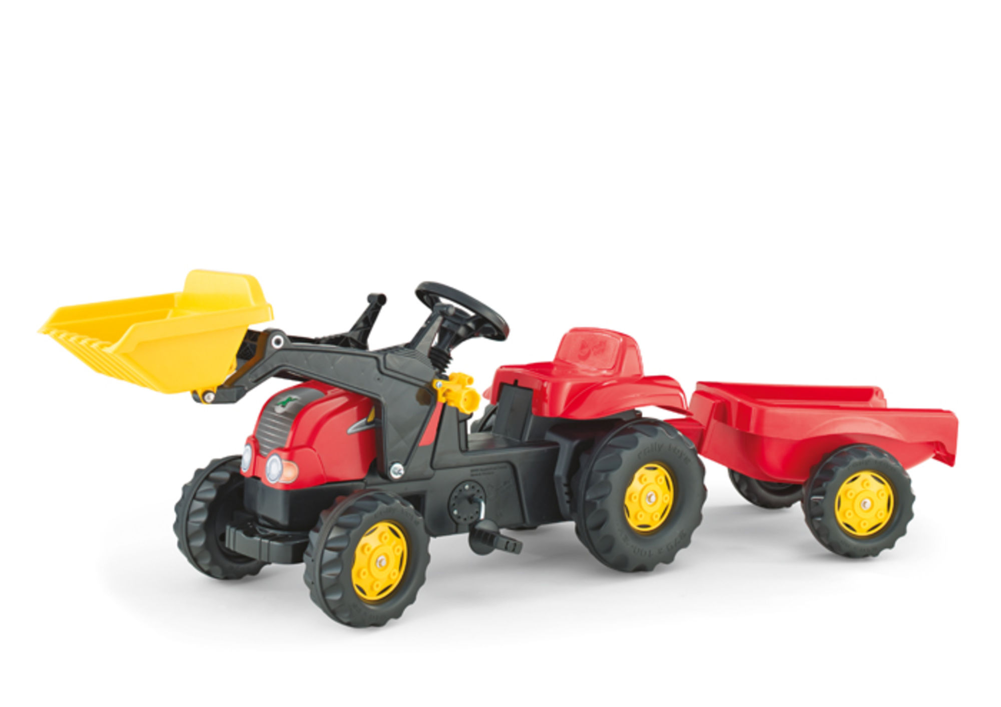 Rolly Toys Traktor med Grävskopa+Släp Kid Röd