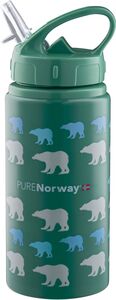 Pure Norway Go Drickflaska i Aluminium Isbjörn 500ml, Grön
