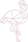 POPP Väggdekoration Flamingo, Röd