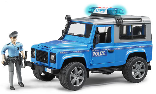 Bruder Land Rover Defender Polisbil Med Polisman Och Tillbehör 02597