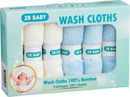 2B Baby Tvättlappar Bambu 6-pack, Blå/Vit