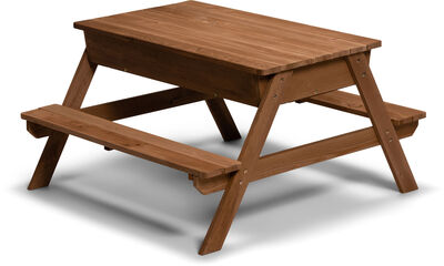 Woodlii Picknickbord med Sandlåda + Lock, Brun