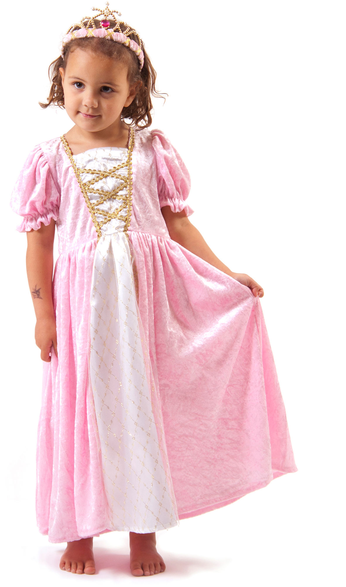 Den Goda Fen Utklädnad Prinsessklänning Sammet, Rosa 122-128 cm