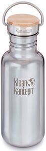 Klean Kanteen Reflect Baboo Cap Vattenflaska med Bambulock 532ml, Mirrored Stainless