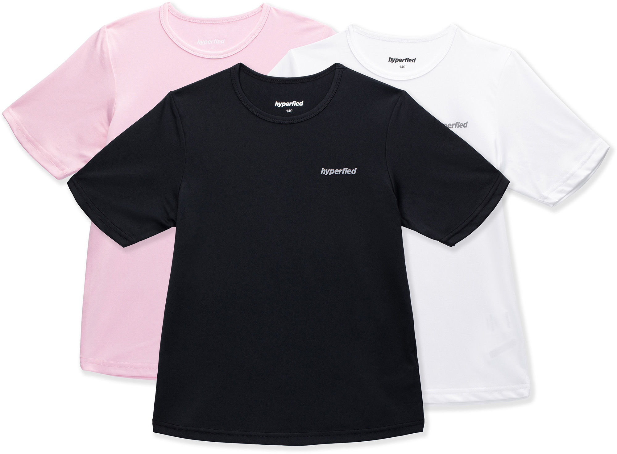Hyperfied Wave T-Shirt 3-pack Black/White/Fairy Tale 150