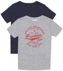 Luca & Lola Paulo T-Shirt 2-pack, Grey Melange/Navy