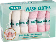 2B Baby Tvättlappar Bambu 6-pack, Rosa/Vit