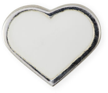 Design Letters Enamel Heart Charm Silver