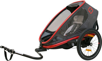 Hamax Outback One Cykelvagn + Joggingkit, Red/Charcoal
